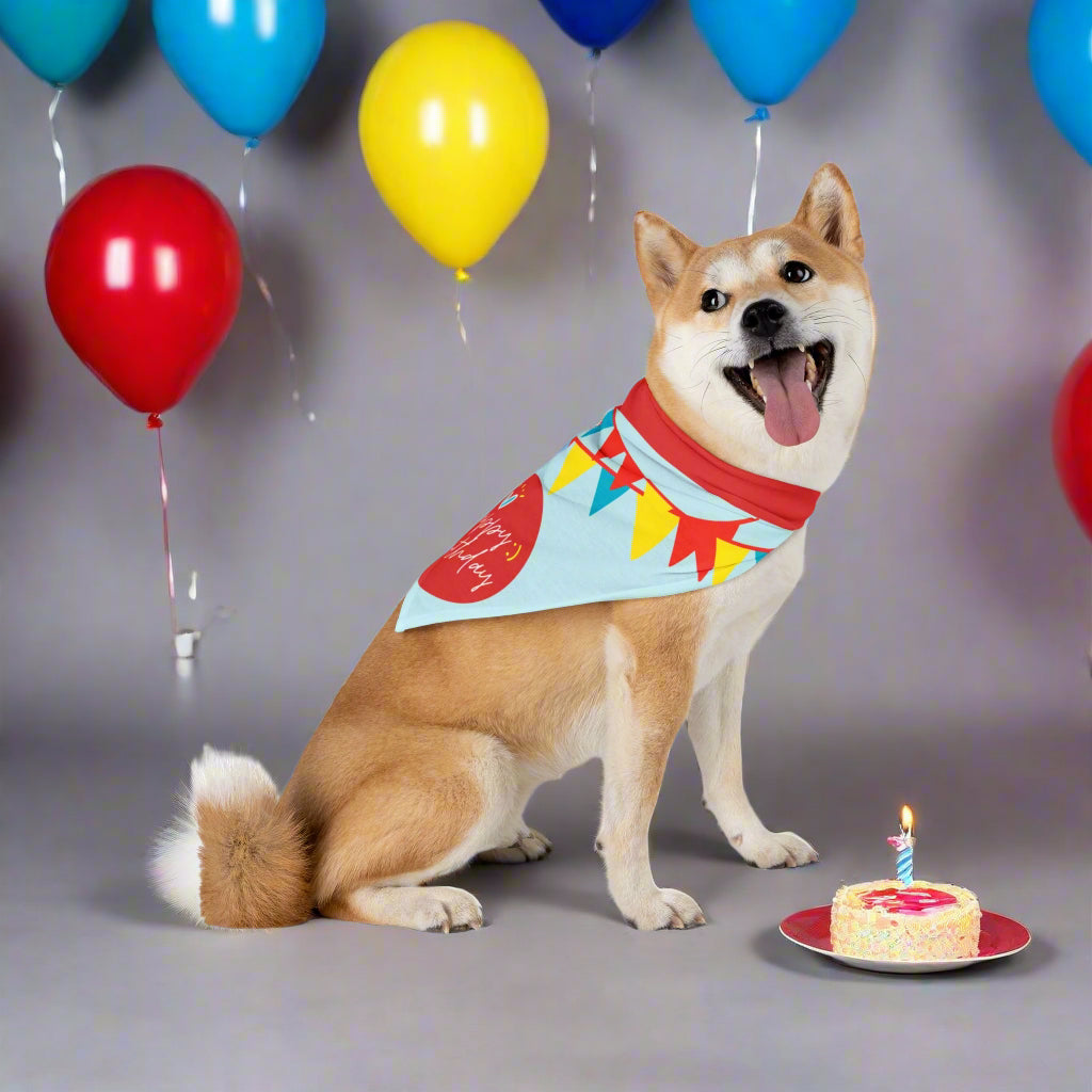 Happy Birthday Red Pet Bandana