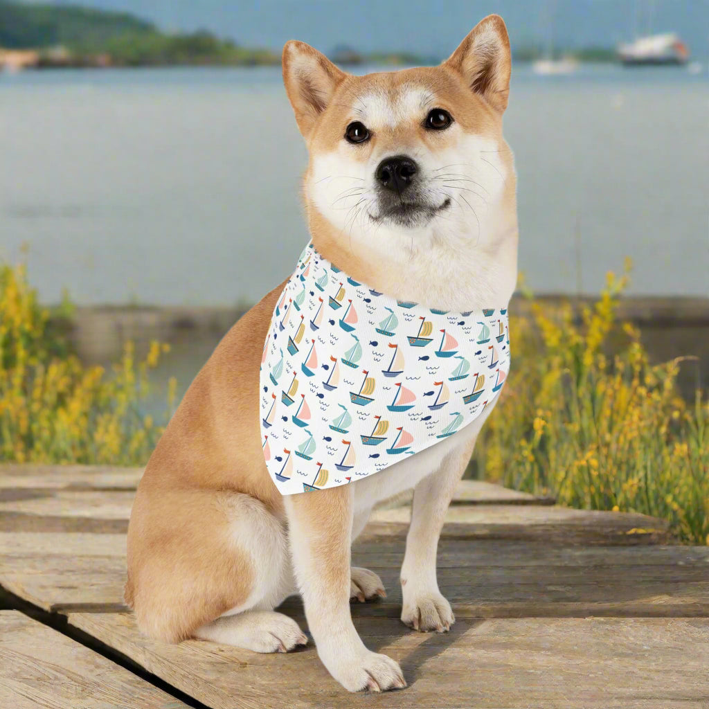 Sailboat Pet Bandana Collar