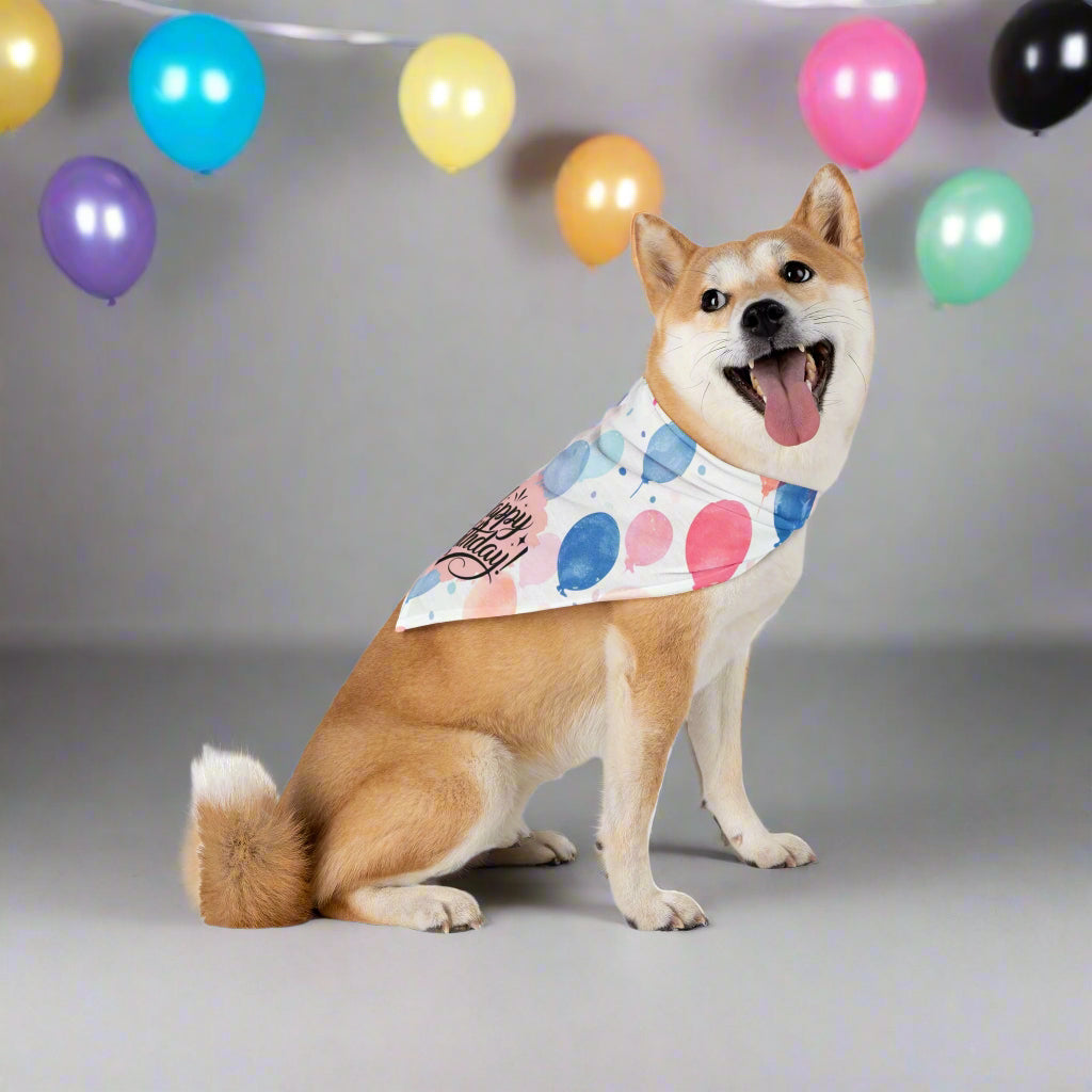 Happy Birthday Baloons Pet Bandana