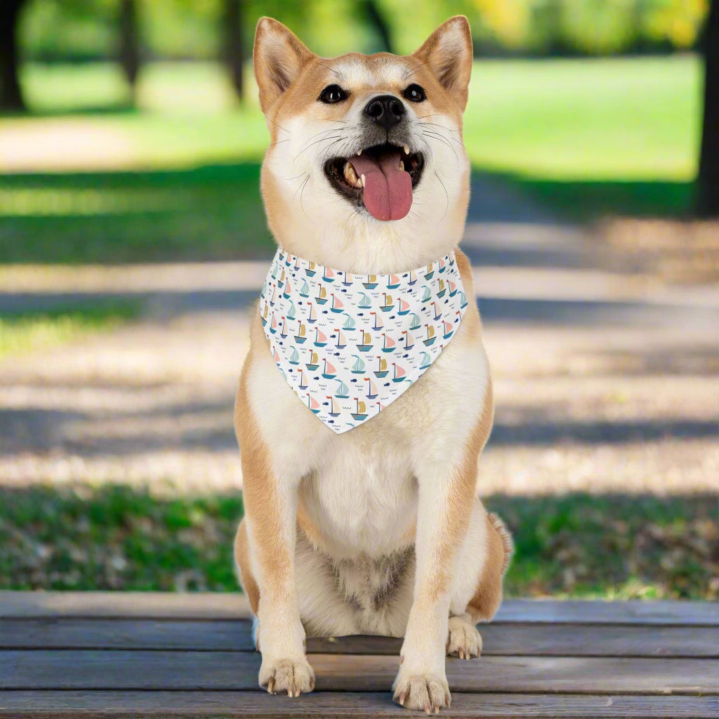 Sailboat Pet Bandana Collar