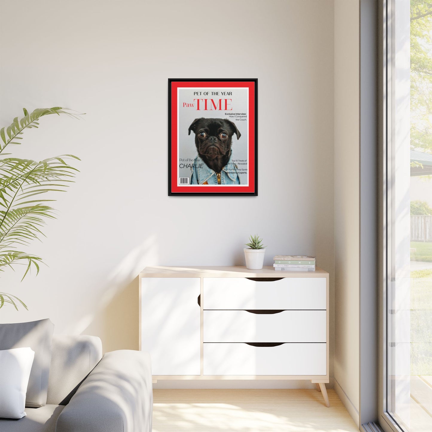 PawTIME Magazine Pet Portrait – Personalized Pet Portrait Canvas by Pawsitively Quirky