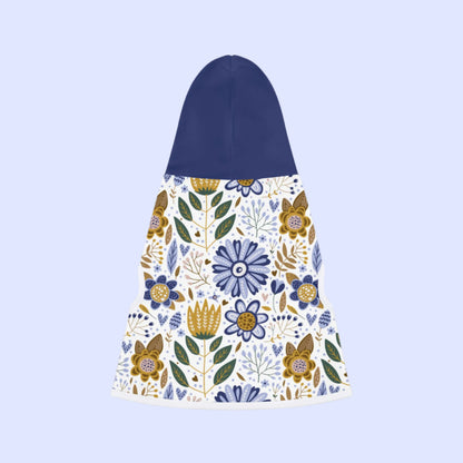 Blue Floral Pet Hoodie