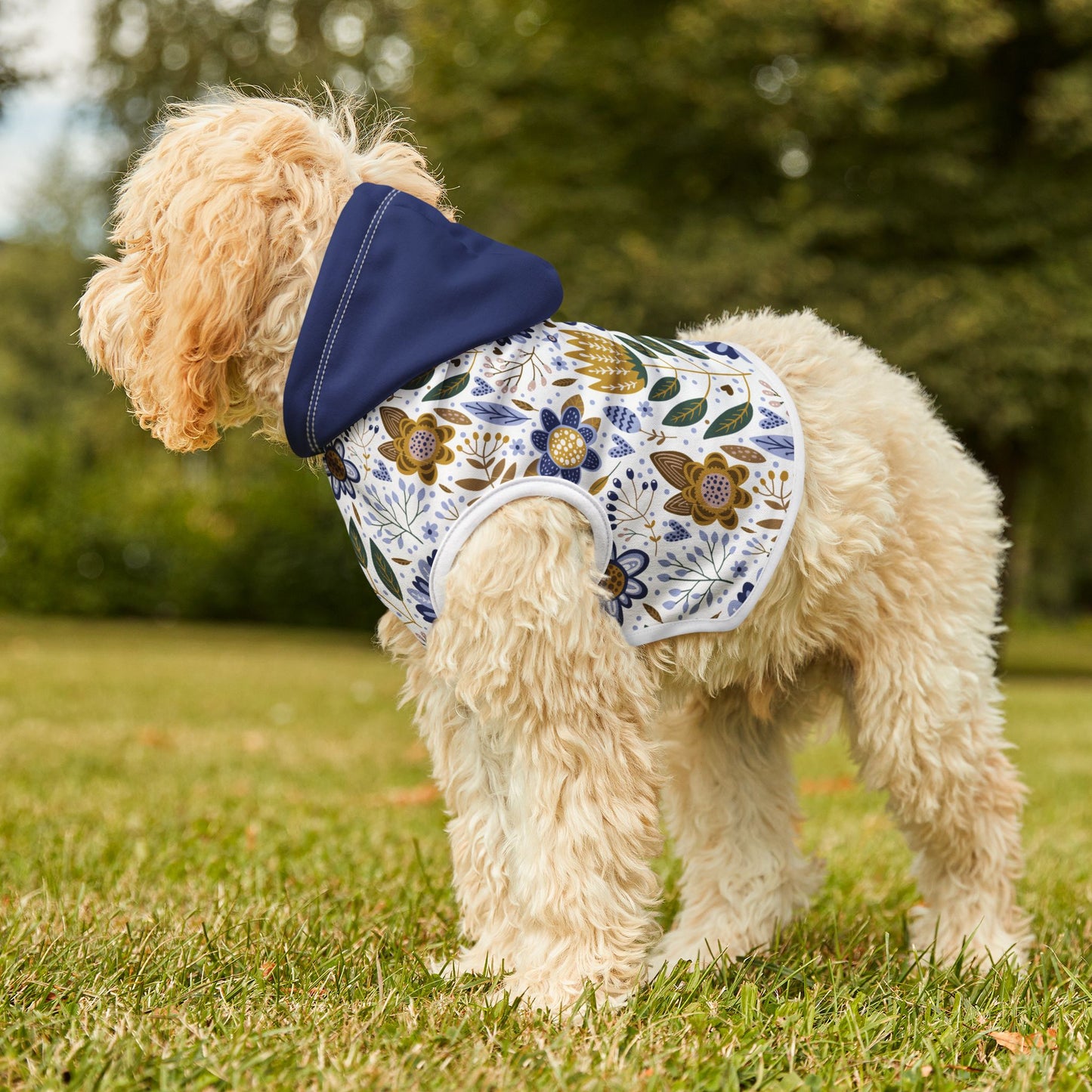 Blue Floral Pet Hoodie