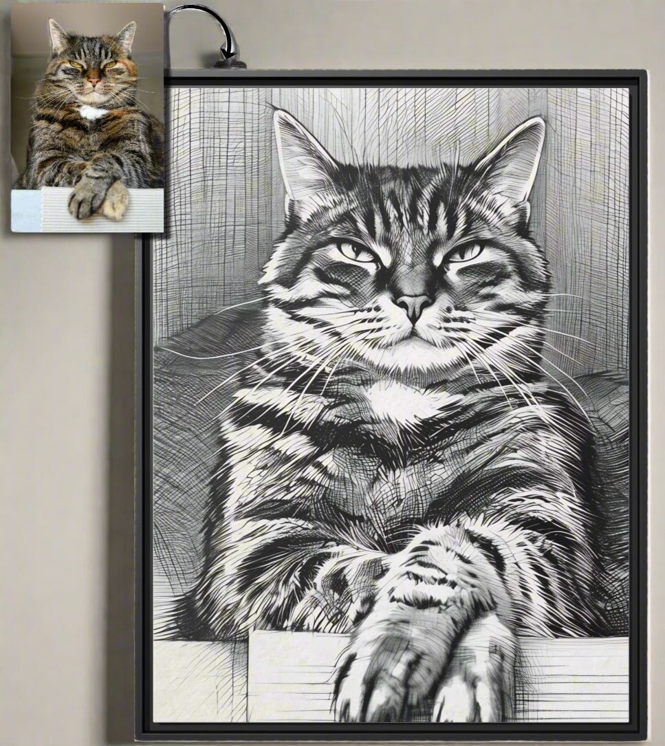 Black & White Sketch Style