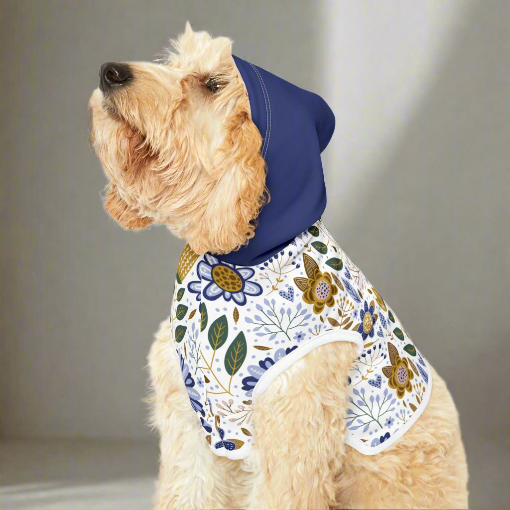 Blue Floral Pet Hoodie
