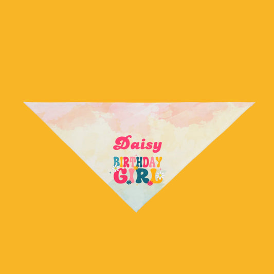 Personalized Birthday Girl Pet Bandana