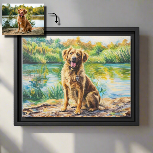 Crayon Style Pet Portrait